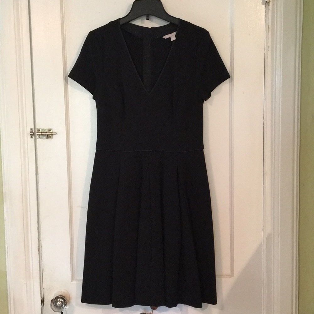 Simple, little black dress. V neckline.
